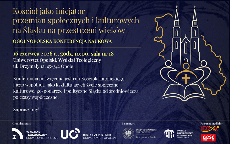 „Kościół jako inicjator przemian społecznych i kulturowych na Śląsku na przestrzeni wieków" – konferencja naukowa – 16 czerwca 2026